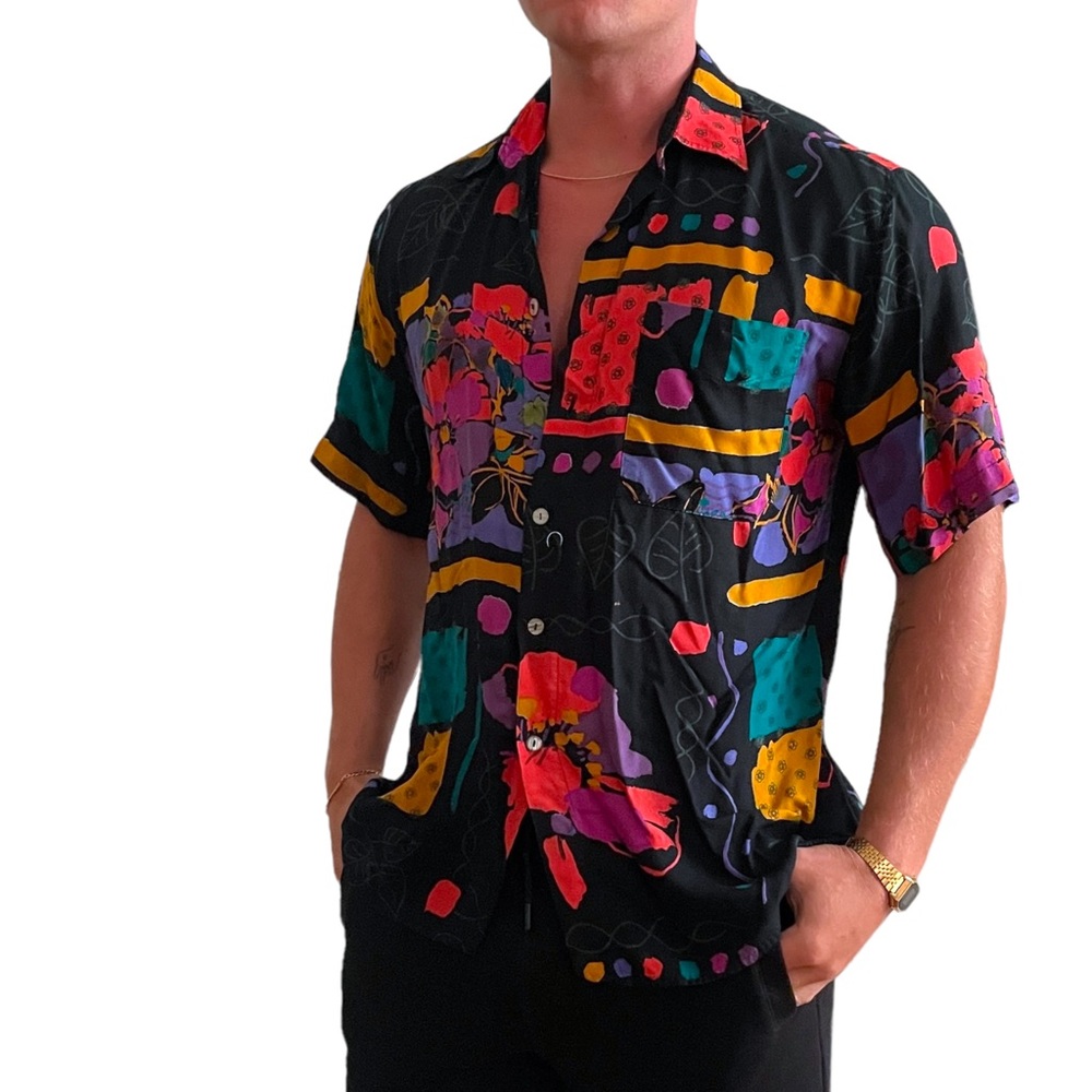 Retro Geometric Button Down - image 4